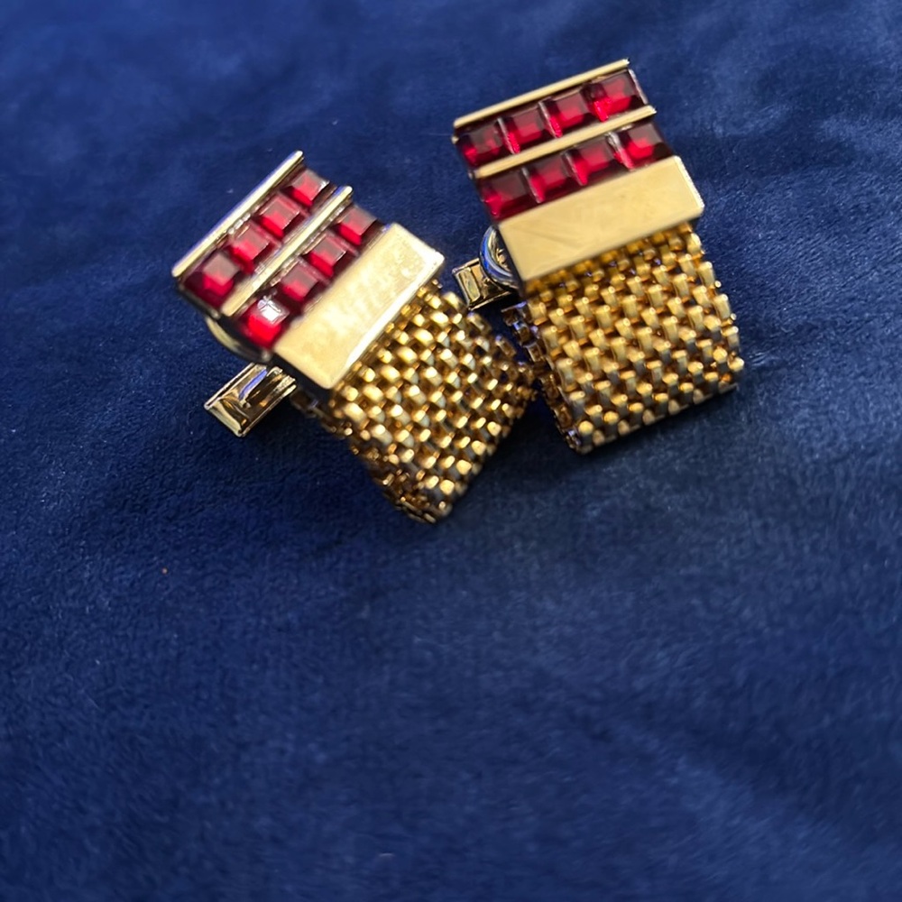 💋Gold and Red Cufflinks❤️
